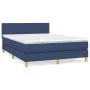 Box spring bed with blue fabric mattress 140x190 cm by vidaXL, Beds and slatted bases - Ref: Foro24-3140455, Price: 444,40 €,...