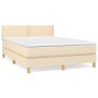Boxspringbett mit cremefarbener Stoffmatratze 140x190 cm von vidaXL, Betten und Lattenroste - Ref: Foro24-3140534, Preis: 396...