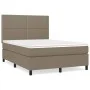 Box spring bed with taupe gray fabric mattress 140x190 cm by vidaXL, Beds and slatted bases - Ref: Foro24-3141693, Price: 462...