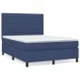 Box spring bed with blue fabric mattress 140x190 cm by vidaXL, Beds and slatted bases - Ref: Foro24-3141855, Price: 522,28 €,...