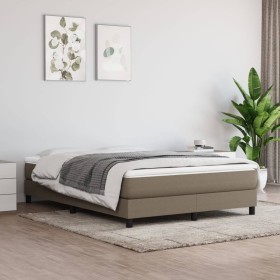 Box spring bed with taupe gray fabric mattress 140x190 cm by vidaXL, Beds and slatted bases - Ref: Foro24-3144073, Price: 378...
