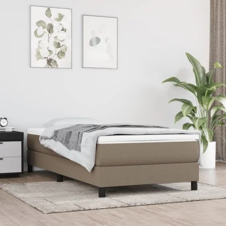 Box spring bed with taupe gray fabric mattress 90x190 cm by vidaXL, Beds and slatted bases - Ref: Foro24-3144041, Price: 282,...