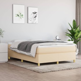 Boxspringbett mit cremefarbener Stoffmatratze 140x190 cm von vidaXL, Betten und Lattenroste - Ref: Foro24-3144519, Preis: 383...