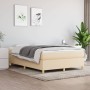 Box spring bed with cream fabric mattress 140x190 cm by vidaXL, Beds and slatted bases - Ref: Foro24-3144519, Price: 383,91 €...
