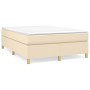 Box spring bed with cream fabric mattress 140x190 cm by vidaXL, Beds and slatted bases - Ref: Foro24-3144519, Price: 383,91 €...