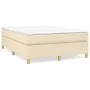 Cama box spring con colchón tela color crema 140x190 cm de vidaXL, Camas y somieres - Ref: Foro24-3144519, Precio: 384,62 €, ...