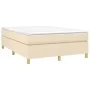 Box spring bed with cream fabric mattress 140x190 cm by vidaXL, Beds and slatted bases - Ref: Foro24-3144519, Price: 384,62 €...