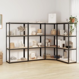 Shelving 4 levels 4 units steel and anthracite gray plywood by vidaXL, Industrial shelving - Ref: Foro24-3154153, Price: 182,...