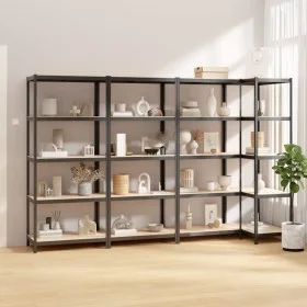 Shelving 5 levels 4 units anthracite gray steel and plywood by vidaXL, Industrial shelving - Ref: Foro24-3154160, Price: 169,...
