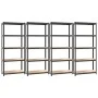 Shelving 5 levels 4 units anthracite gray steel and plywood by vidaXL, Industrial shelving - Ref: Foro24-3154160, Price: 169,...