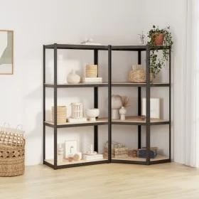 Shelving 4 levels 2 units anthracite gray steel and plywood by vidaXL, Industrial shelving - Ref: Foro24-3154151, Price: 114,...