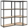 Shelving 4 levels 2 units anthracite gray steel and plywood by vidaXL, Industrial shelving - Ref: Foro24-3154151, Price: 114,...