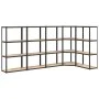 4-level shelving unit, 5 units, made of anthracite gray steel and plywood. by vidaXL, Industrial shelving - Ref: Foro24-31541...