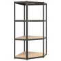 4-level shelving unit, 5 units, made of anthracite gray steel and plywood. by vidaXL, Industrial shelving - Ref: Foro24-31541...