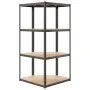 4-level shelving unit, 5 units, made of anthracite gray steel and plywood. by vidaXL, Industrial shelving - Ref: Foro24-31541...