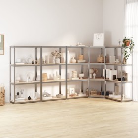 Shelving 4 levels 5 units steel plywood silver by vidaXL, Industrial shelving - Ref: Foro24-3154146, Price: 207,42 €, Discoun...