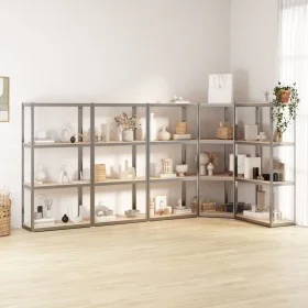 Shelving 4 levels 5 units steel plywood silver by vidaXL, Industrial shelving - Ref: Foro24-3154146, Price: 202,90 €, Discoun...