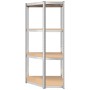 Shelving 4 levels 5 units steel plywood silver by vidaXL, Industrial shelving - Ref: Foro24-3154146, Price: 207,42 €, Discoun...