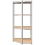 Shelving 4 levels 5 units steel plywood silver by vidaXL, Industrial shelving - Ref: Foro24-3154146, Price: 202,90 €, Discoun...