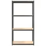 Shelving 4 levels 3 units steel and anthracite gray plywood by vidaXL, Industrial shelving - Ref: Foro24-3154141, Price: 118,...