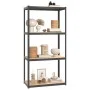 4-level shelving unit, 4 units, steel and anthracite gray plywood by vidaXL, Industrial shelving - Ref: Foro24-3154142, Price...