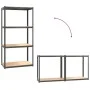 4-level shelving unit, 4 units, steel and anthracite gray plywood by vidaXL, Industrial shelving - Ref: Foro24-3154142, Price...