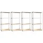 Shelving 4 levels 4 units steel plywood silver by vidaXL, Industrial shelving - Ref: Foro24-3154138, Price: 156,20 €, Discoun...