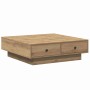 Mesa de Café Roble artisan 90 x 90 x 28 cm Madera contrachapada