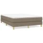 Box spring bed with taupe gray fabric mattress 140x190 cm by vidaXL, Beds and slatted bases - Ref: Foro24-3144171, Price: 390...