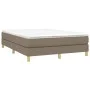 Box spring bed with taupe gray fabric mattress 140x190 cm by vidaXL, Beds and slatted bases - Ref: Foro24-3144171, Price: 390...