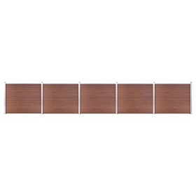 Set de panel de valla WPC marrón 872x146 cm