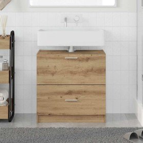Gabinete de Baño con cajón Roble artesanal 59 x 37 x 59 cm en Tocadores de baño | Comprar online en Foro24