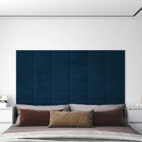 Wandpaneele 12 Stück blaues Kunstleder 30x15 cm 0,54 m² von vidaXL, Wandverkleidung - Ref: Foro24-343778, Preis: 31,88 €, Rab...