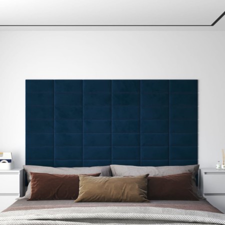 Wandpaneele 12 Stück blaues Kunstleder 30x15 cm 0,54 m² von vidaXL, Wandverkleidung - Ref: Foro24-343778, Preis: 32,48 €, Rab...