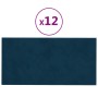 Wandpaneele 12 Stück blaues Kunstleder 30x15 cm 0,54 m² von vidaXL, Wandverkleidung - Ref: Foro24-343778, Preis: 32,48 €, Rab...