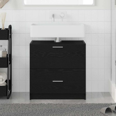 Cabinet de Lavabo con cajón Roble Negro 59 x 37 x 59 cm