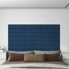 Wandpaneele 12 Stück blauer Samt 60x15 cm 1,08 m² von vidaXL, Wandverkleidung - Ref: Foro24-343834, Preis: 46,94 €, Rabatt: %