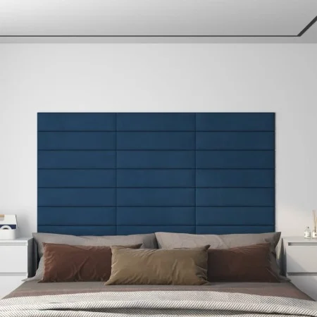 Wandpaneele 12 Stück blauer Samt 60x15 cm 1,08 m² von vidaXL, Wandverkleidung - Ref: Foro24-343834, Preis: 46,94 €, Rabatt: %