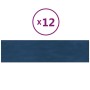 Paneles de pared 12 uds terciopelo azul 60x15 cm 1,08 m² de vidaXL, Recubrimiento de paredes - Ref: Foro24-343834, Precio: 38...