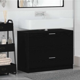 Cabinet de Lavabo con cajón Roble Negro 78 x 37 x 59 cm