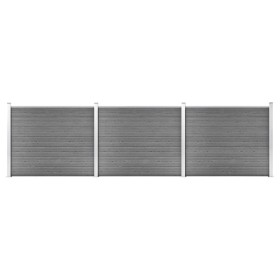 Set de panel de valla WPC gris 526x146 cm