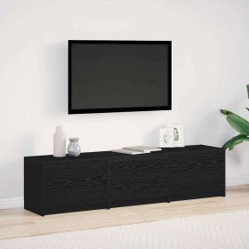 Armario para TV con cajón Roble negro 162.5 x 34 x 40 cm