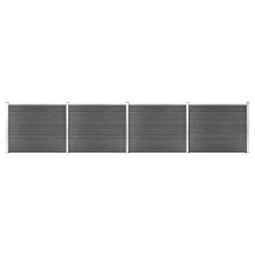 Schwarzes WPC-Zaunelement-Set 699 x 146 cm von vidaXL, Zaunpaneele - Ref: Foro24-3070461, Preis: 822,39 €, Rabatt: %