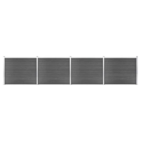 Schwarzes WPC-Zaunelement-Set 699 x 146 cm von vidaXL, Zaunpaneele - Ref: Foro24-3070461, Preis: 822,39 €, Rabatt: %