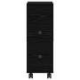 Armario de Baño Estrecho con rueda Roble negro 33 x 23 x 65 cm