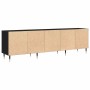 Gabinete de TV Roble negro 150 x 30 x 44.5 cm