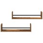 Estante de pared con estante 2 pcs Madera vieja 60 x 16 x 14 cm