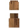 Estante de pared con estante 2 pcs Madera vieja 60 x 16 x 14 cm