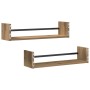 Estante de pared 2 pcs Roble artisan 60 x 16 x 14 cm