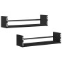 Estante de pared con estante 2 pcs Roble negro 60 x 16 x 14 cm